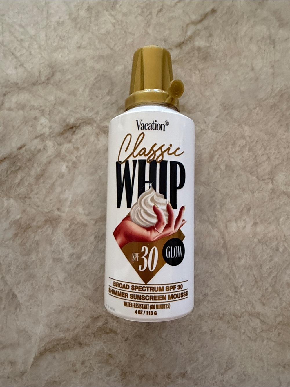 New Vacation Classic Whip SPF 30 Shimmer Sunscreen Mousse - Gold/White